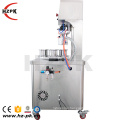 HZPK semi-automatic 4 heads glass plastic metal jar bottle cans vacuum capping sealing machine